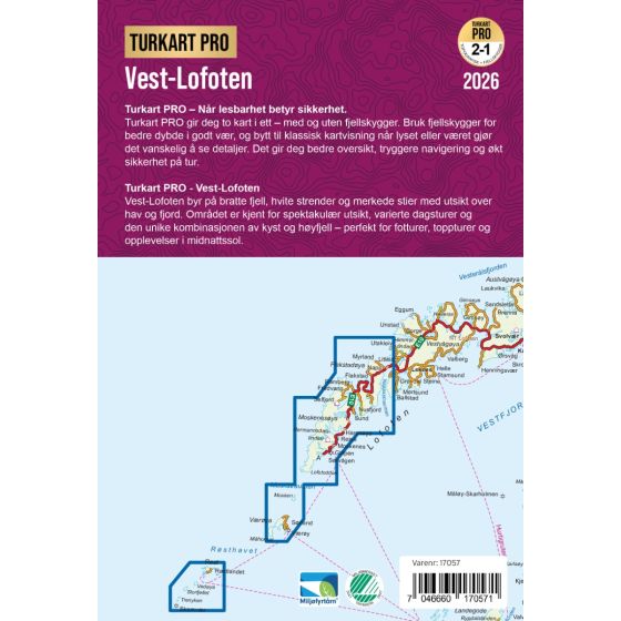 Vest-Lofoten 1:50.000 - Turkart Pro Wanderkarte