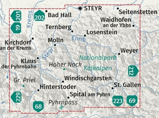 70 Nationalpark Kalkalpen 1:50.000 - Kompass Wanderkarte