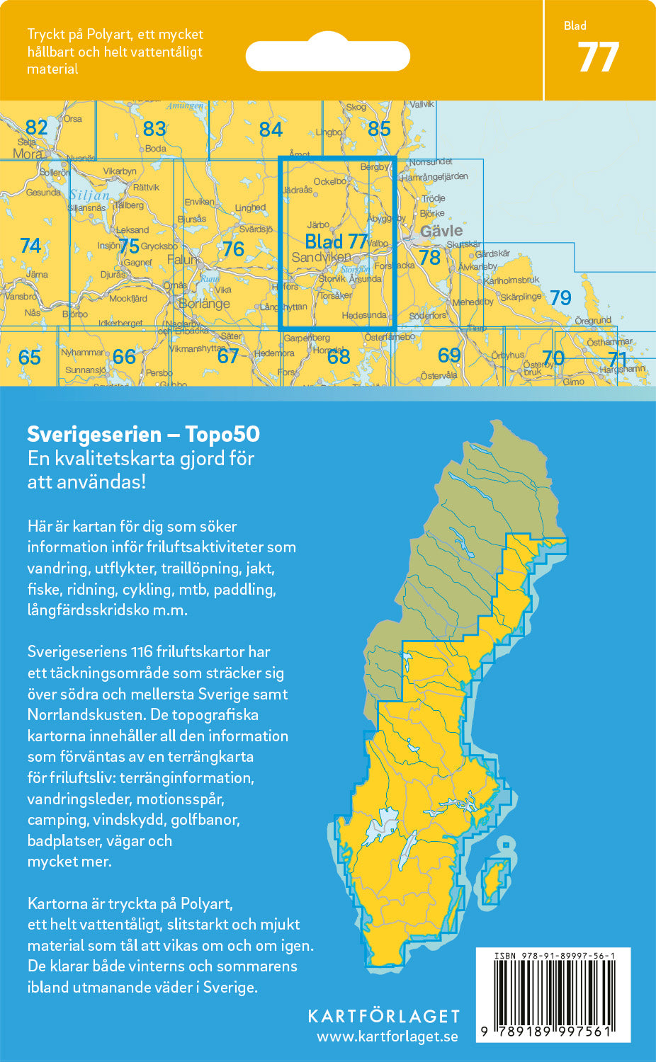 Schweden 1:50.000 Wanderkarten (72 Torsby - 116 Kalix) Sverigeserien