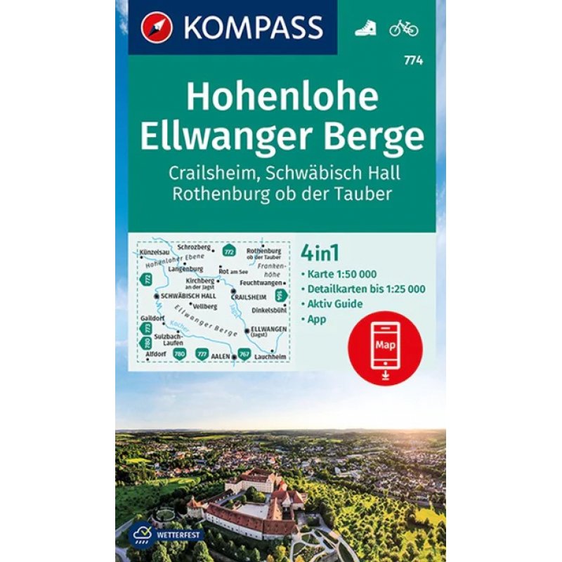 774 Hohenlohe-Ellwanger Berge - Kompass Wanderkarte
