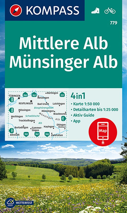 779 Mittlere Alb, Münsinger Alb 1:50 000 - Kompass Wanderkarte