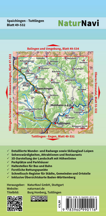 Spaichingen - Tuttlingen - 1:25.000 NaturNavi Wanderkarte