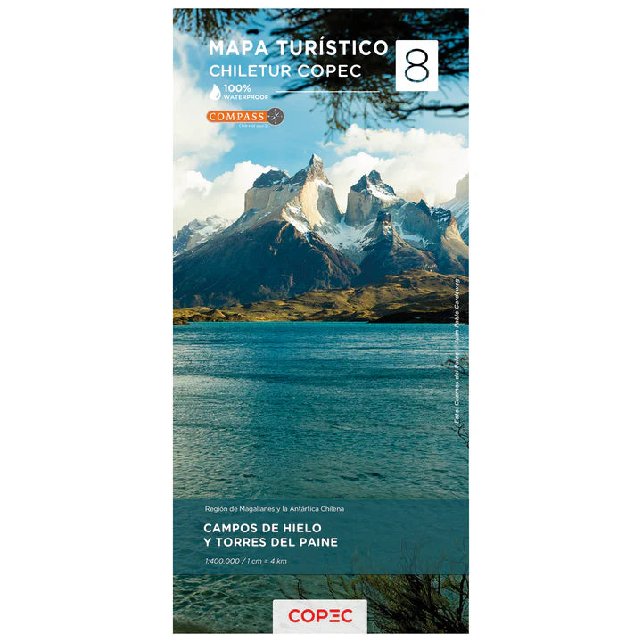 08 Campos de Hielo y Torres del Paine - Straßenkarte Chile 1:400.000