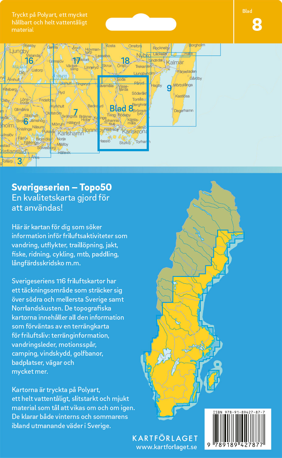 Schweden 1:50.000 Wanderkarten (1 Malmö - 71 Hallstavik) Sverigeserien