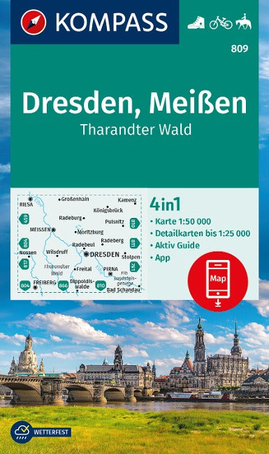 809 Dresden-Meissen-Tharandter Wald - Kompass Wanderkarte