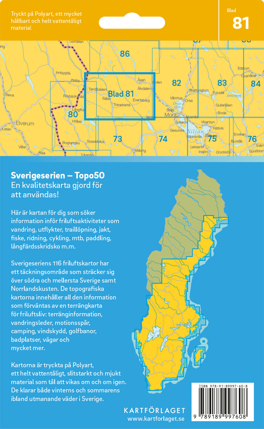 Schweden 1:50.000 Wanderkarten (72 Torsby - 116 Kalix) Sverigeserien