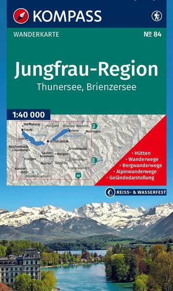 84 Jungfrau-Region - Kompass Wanderkarte