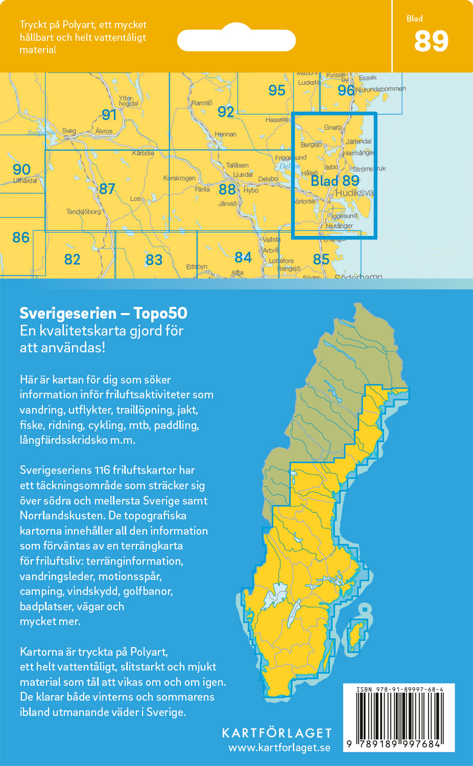 Schweden 1:50.000 Wanderkarten (72 Torsby - 116 Kalix) Sverigeserien