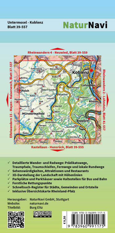 Untermosel - Koblenz - 1:25.000 NaturNavi Wanderkarte