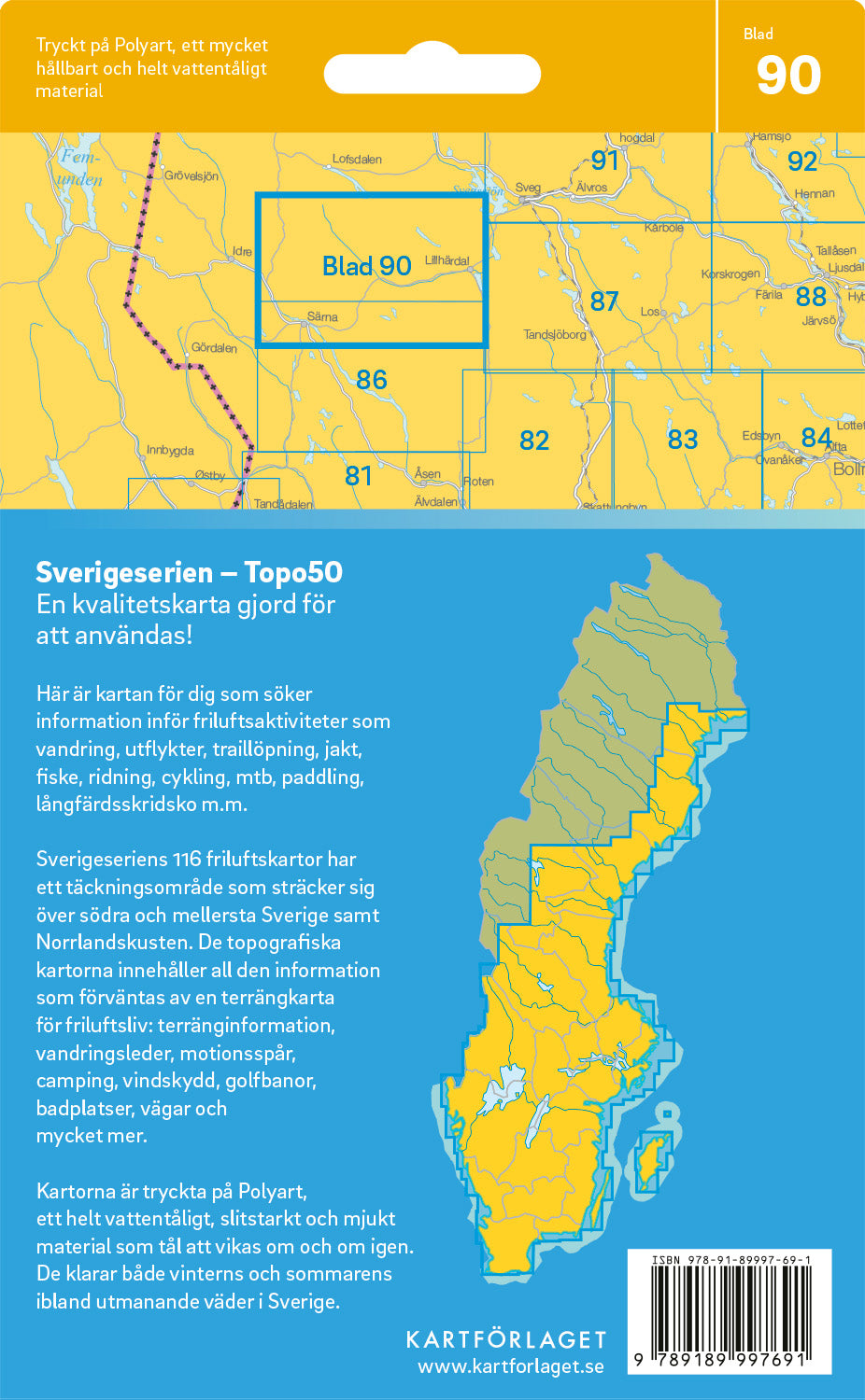 Schweden 1:50.000 Wanderkarten (72 Torsby - 116 Kalix) Sverigeserien