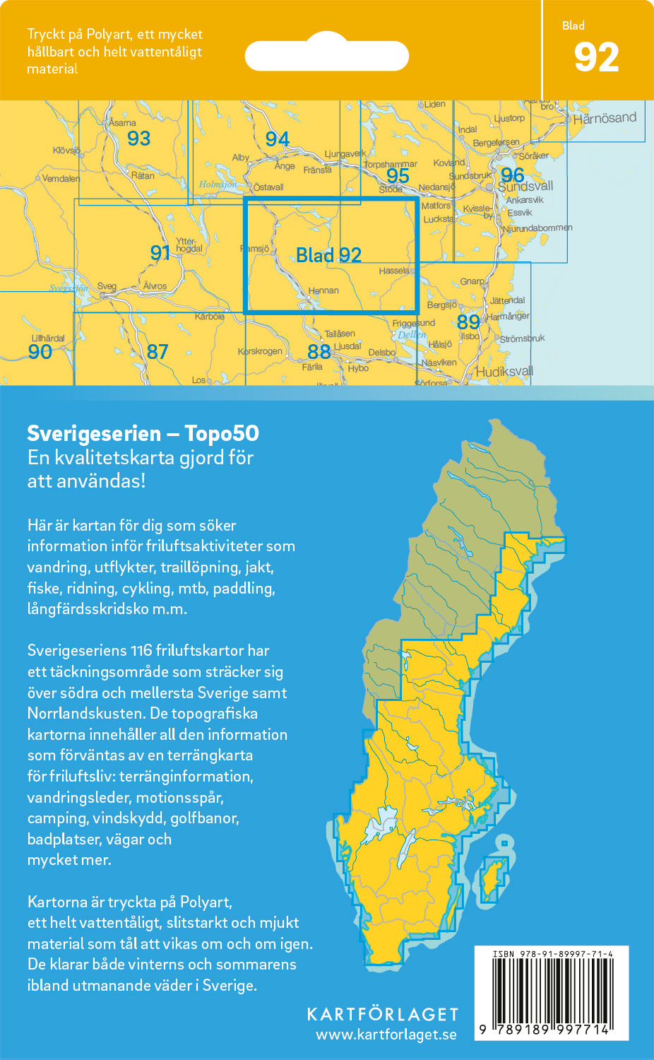 Schweden 1:50.000 Wanderkarten (72 Torsby - 116 Kalix) Sverigeserien