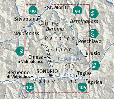 93 Bernina-Valmalenco-Sondrio - Kompass Wanderkarte