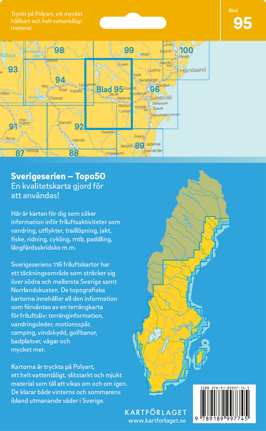 Schweden 1:50.000 Wanderkarten (72 Torsby - 116 Kalix) Sverigeserien