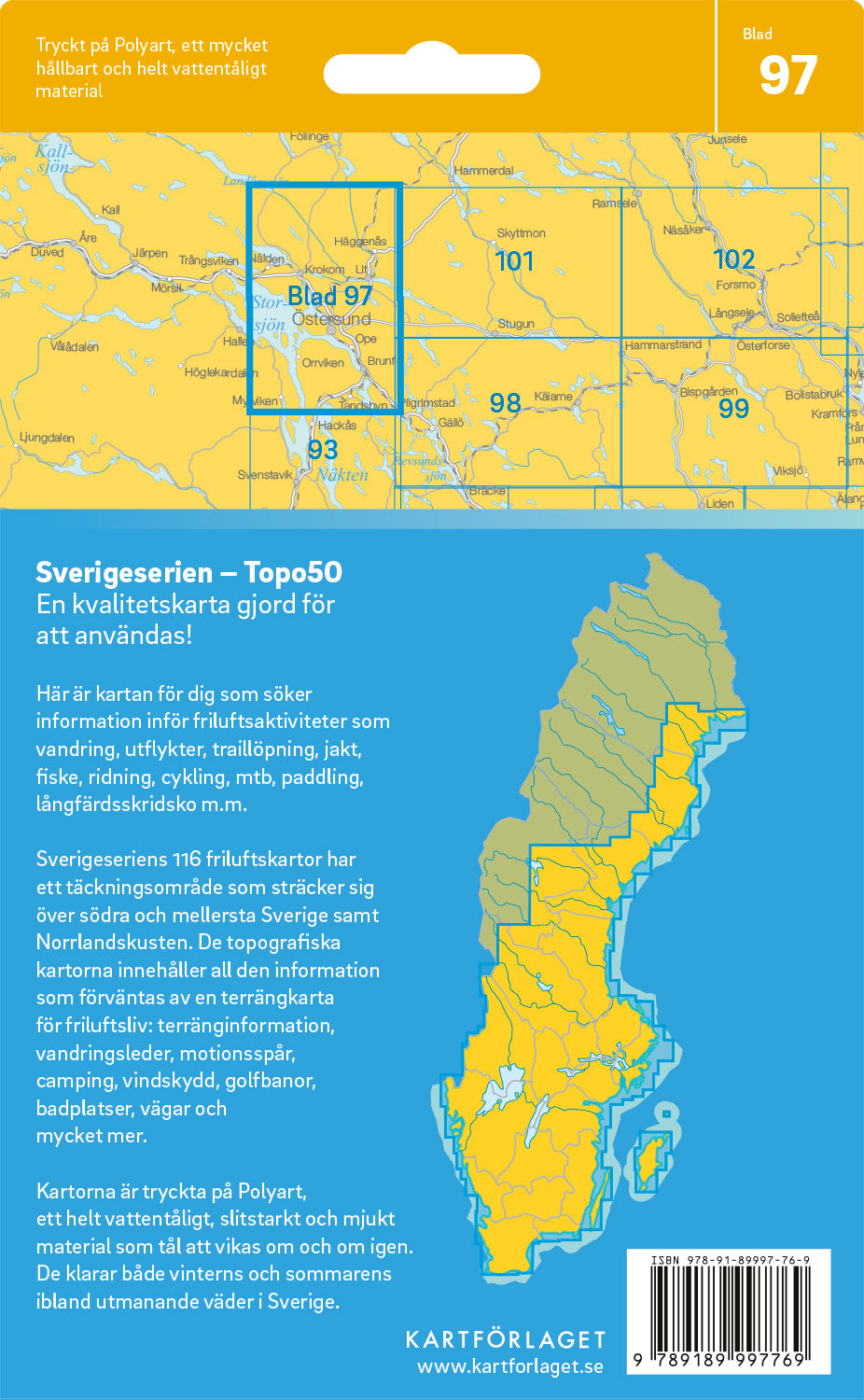 Schweden 1:50.000 Wanderkarten (72 Torsby - 116 Kalix) Sverigeserien