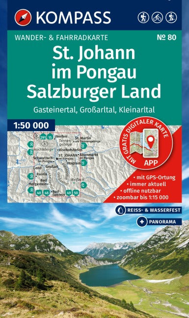 80 St. Johann im Pongau, Salzburger Land - Kompass Wanderkarte