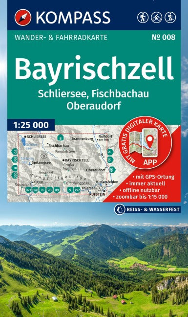 008 Bayrischzell 1:25.000- Kompass Wanderkarte