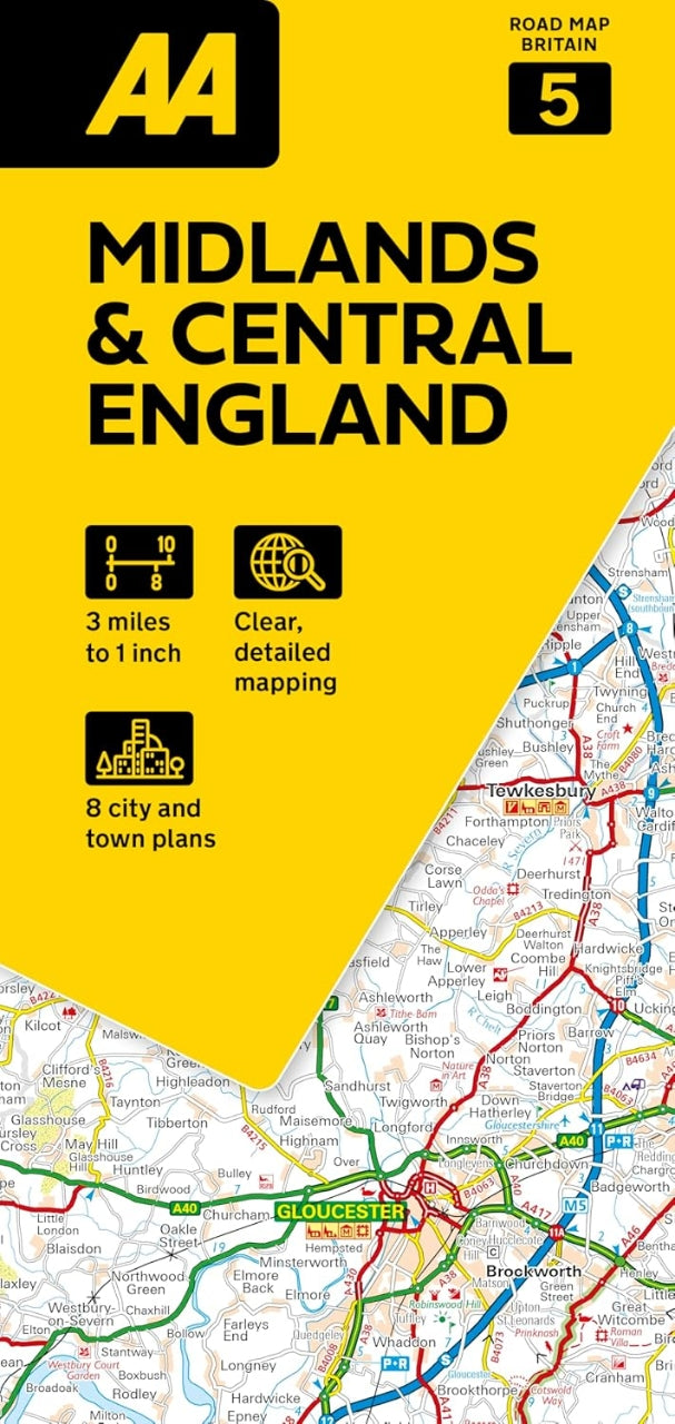 Midlands and Central England 1:200.000 - Straßenkarte GB 05