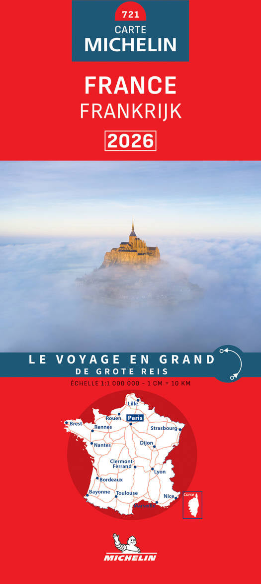 Frankreich Michelin Straßenkarte - 1:1.000.000 einseitig - Jahresausgabe