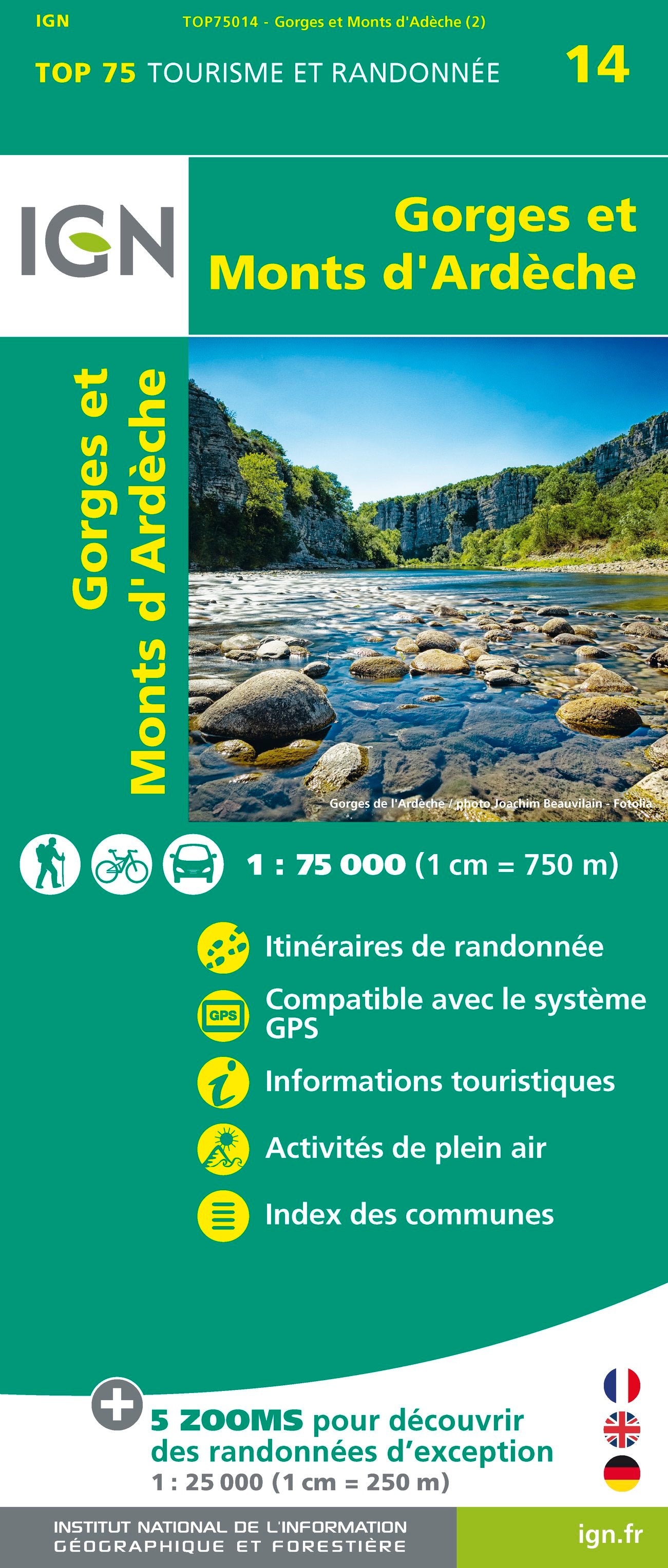 Gorges et Monts d`Ardêche 1:75.000