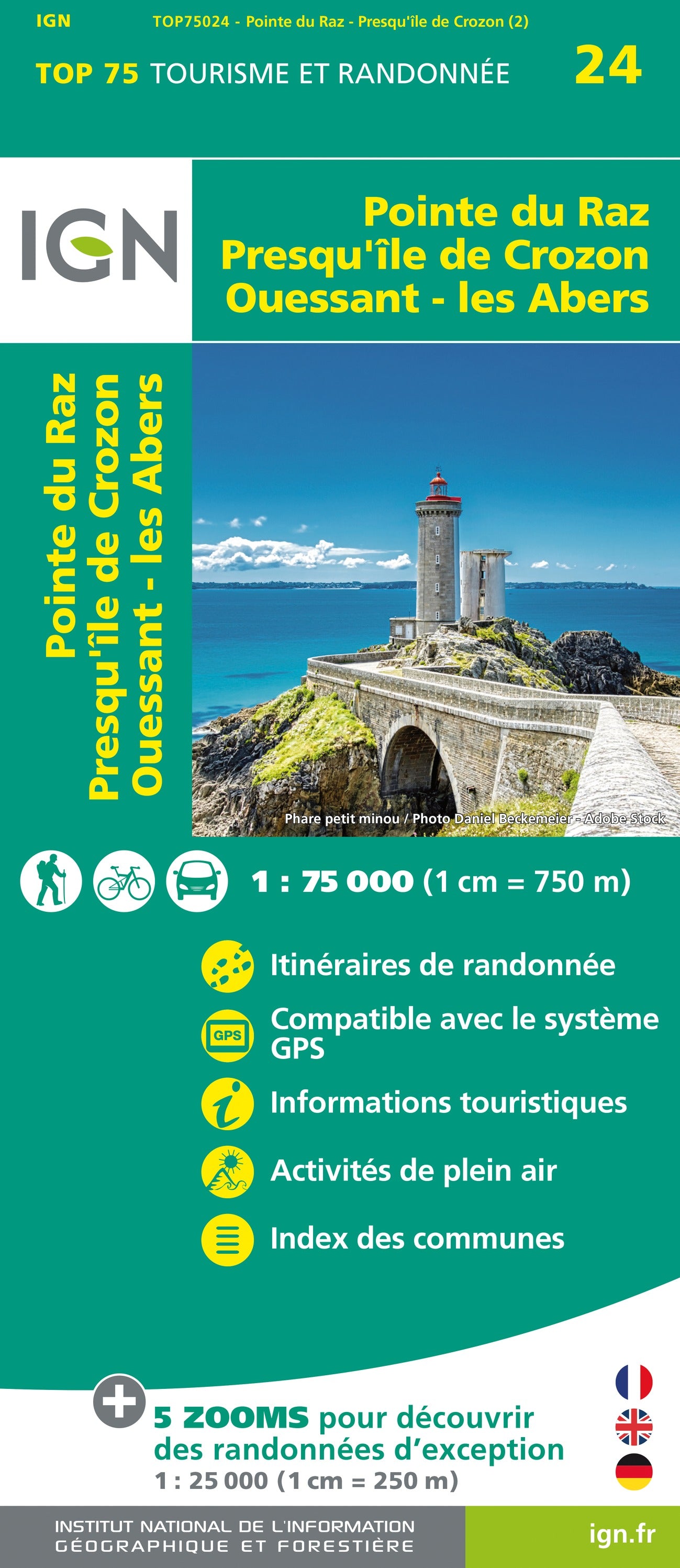 Pointe du Raz / Ouessant / Les Abers / Crozon 1:75.000