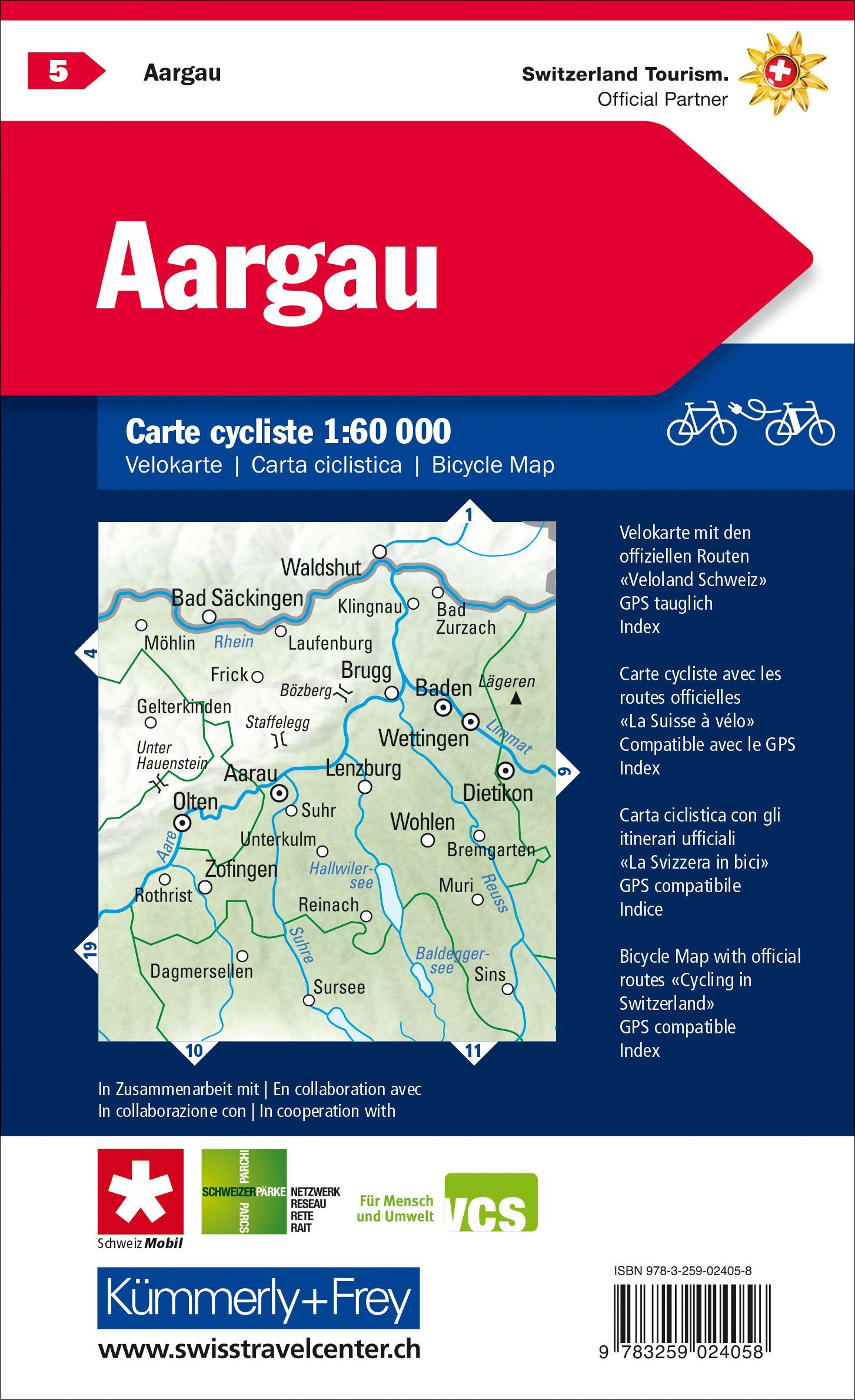 Fahrradkarten Schweiz - 1:60.000 - Kümmerly & Frey