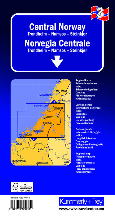 03 Zentral-Norwegen - Trondheim - Namsos - Steinkjer 1:300.000