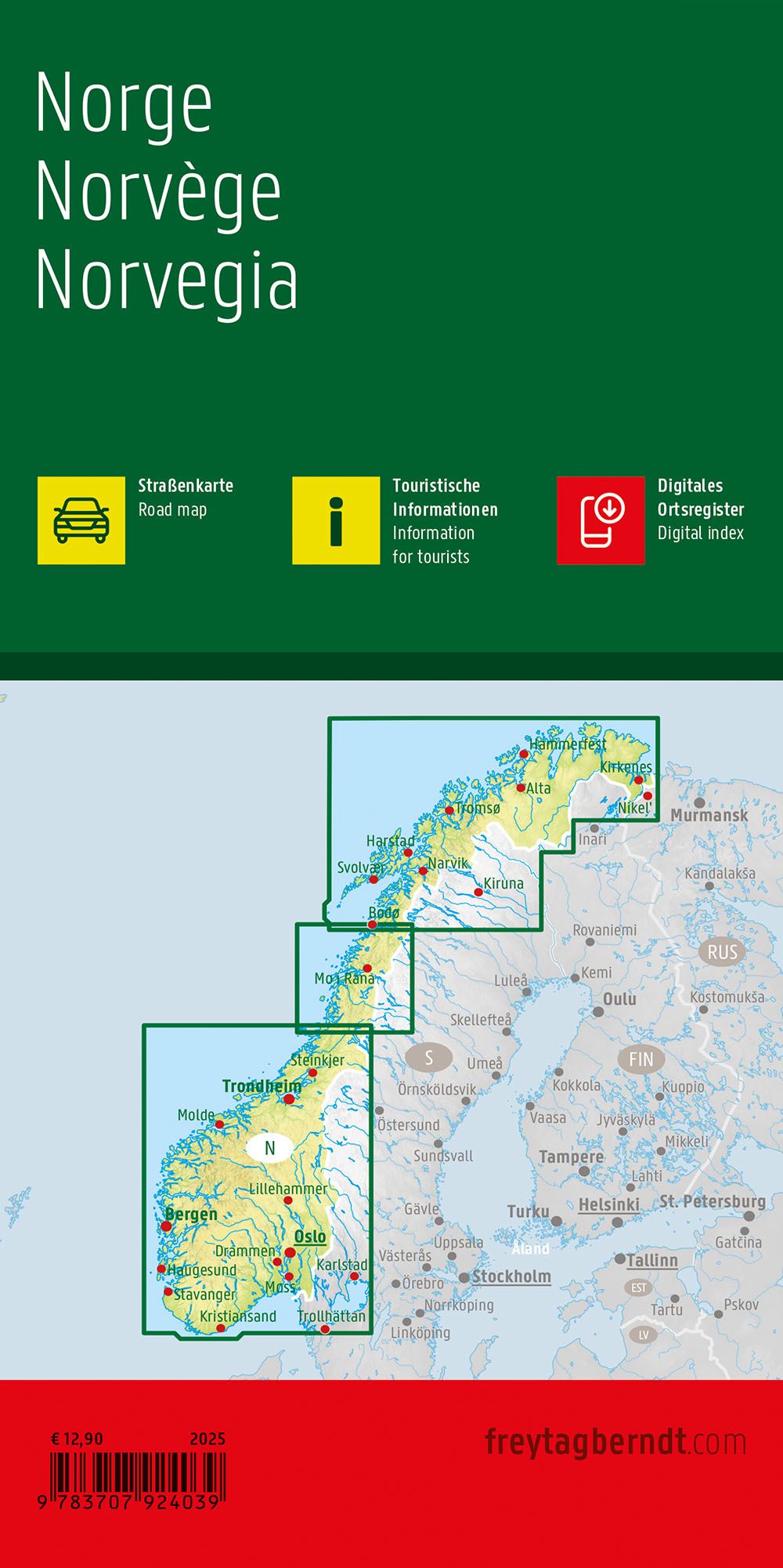 Norwegen 1:600.000 - Freytag & Berndt Straßenkarte