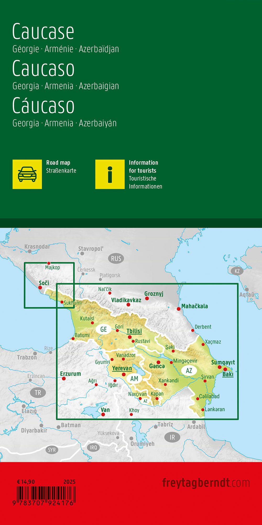 Kaukasus 1:700.000 - Freytag & Berndt Straßenkarte