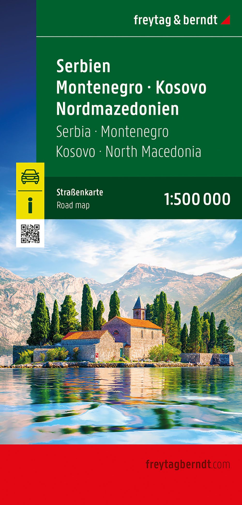 Serbien - Montenegro - Kosovo - Nordmazedonien - 1:500.000 Freytag & Berndt