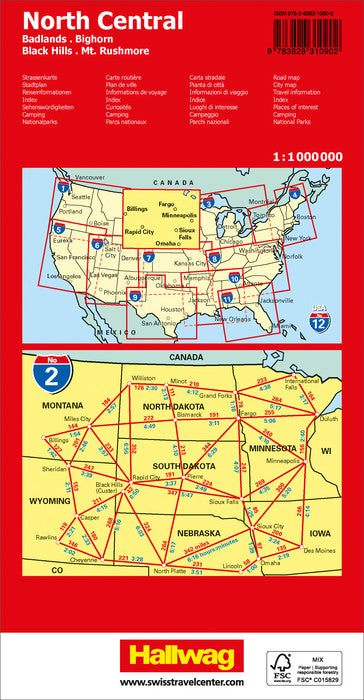 02 USA North Central 1.000.000 - Hallwag Straßenkarte