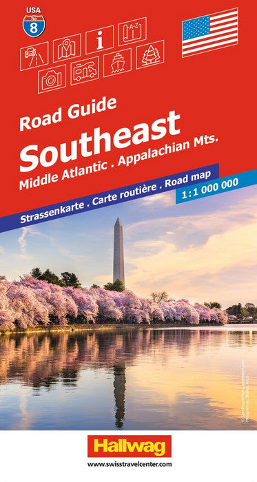 08 USA Southeast 1:1.000.000 - Hallwag Straßenkarte