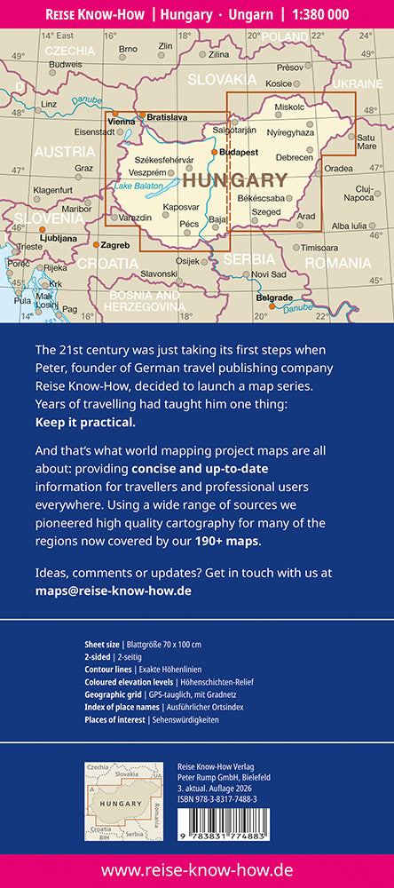 Ungarn 1:380.000 - Reise Know How Straßenkarte