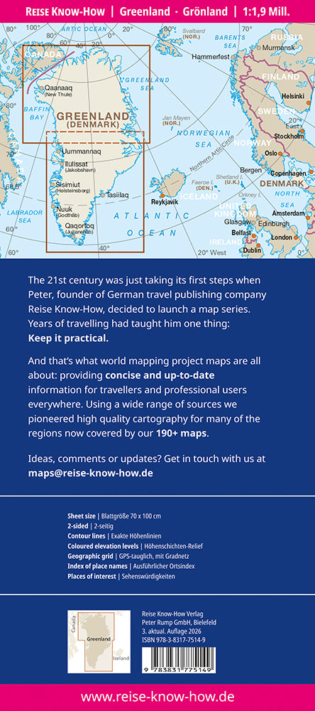 Grönland 1:1.900.000 - Reise Know How Straßenkarte