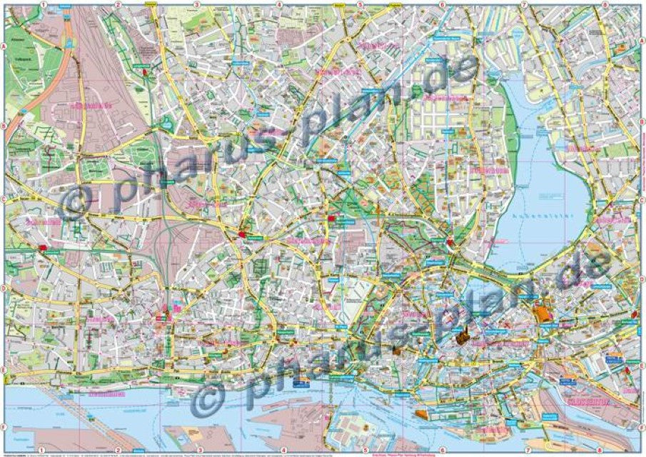 Hamburg City Stadtplan 1:12.000 Pharus