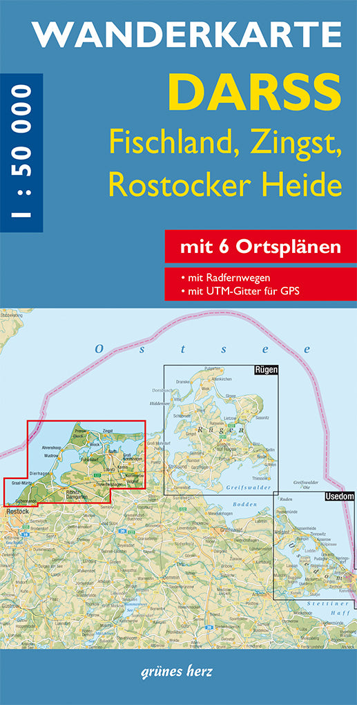 Darß, Fischland, Zingst, Rostocker Heide 1:50.000 - Wanderkarte Grünes Herz