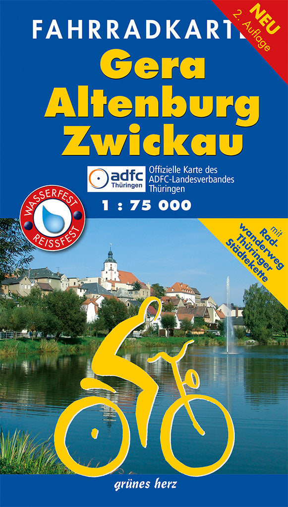 Gera, Altenburg, Zwickau 1:75.000 - Fahrradkarte Grünes Herz