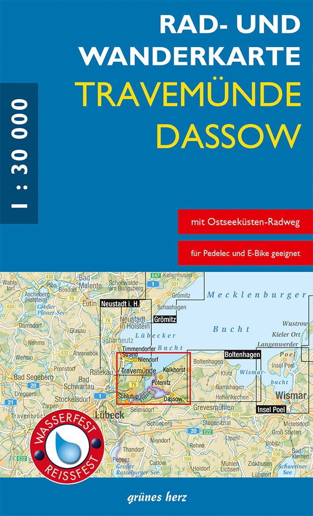 Travemünde, Dassow 1:30.000 - Rad- & Wanderkarte Grünes Herz