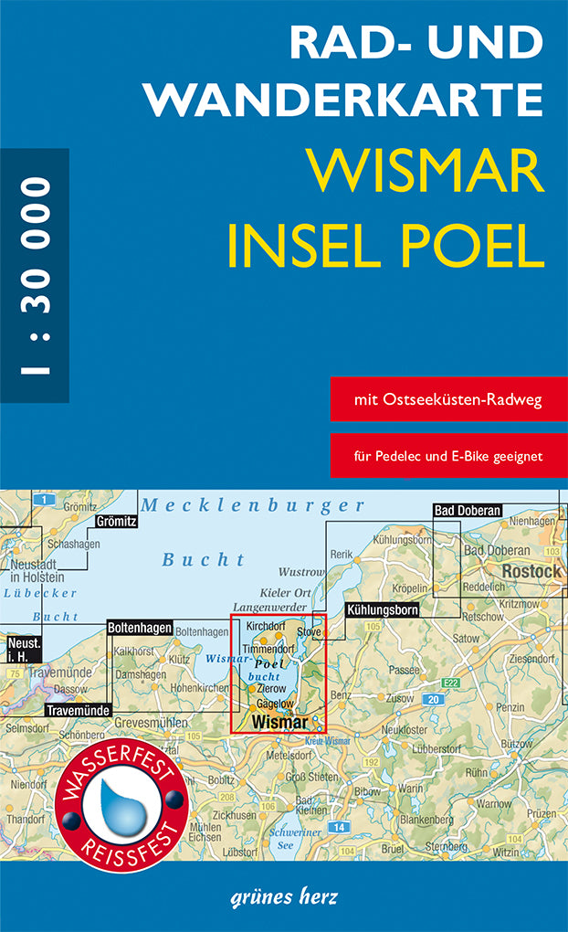 Wismar, Insel Poel 1:30.000 - Rad- & Wanderkarte Grünes Herz
