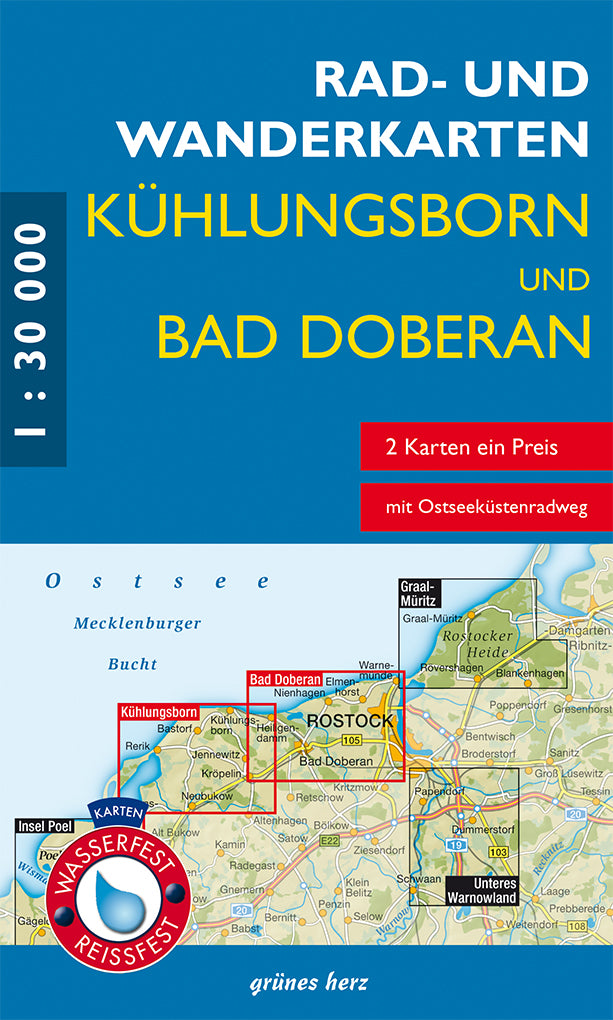 Kühlungsborn und Bad Doberan 1:30.000 - Rad- & Wanderkarten-Set Grünes Herz