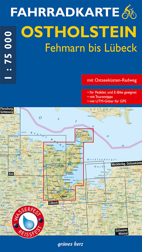 Ostholstein, Lübeck bis Fehmarn 1:75.000 - Fahrradkarte Grünes Herz