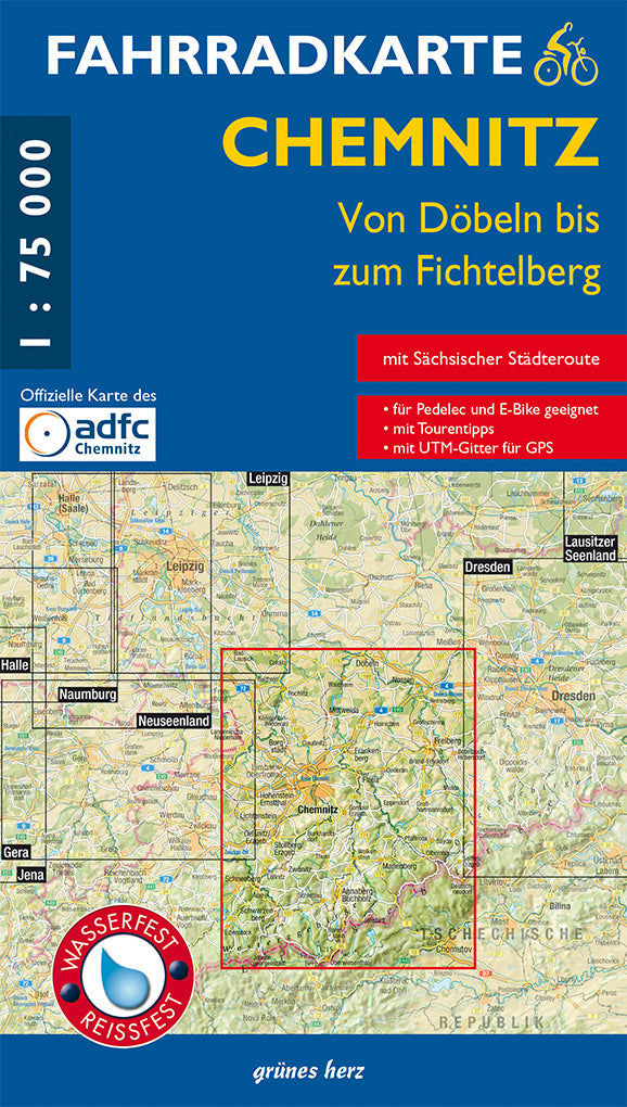 Chemnitz 1:75.000 - Fahrradkarte Grünes Herz