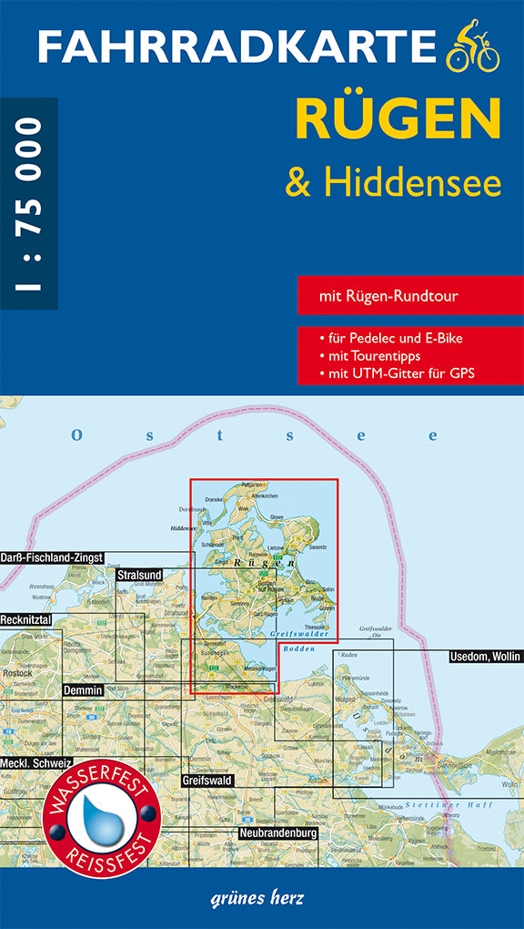 Fahrradkarte Rügen & Hiddensee - 1:75.000