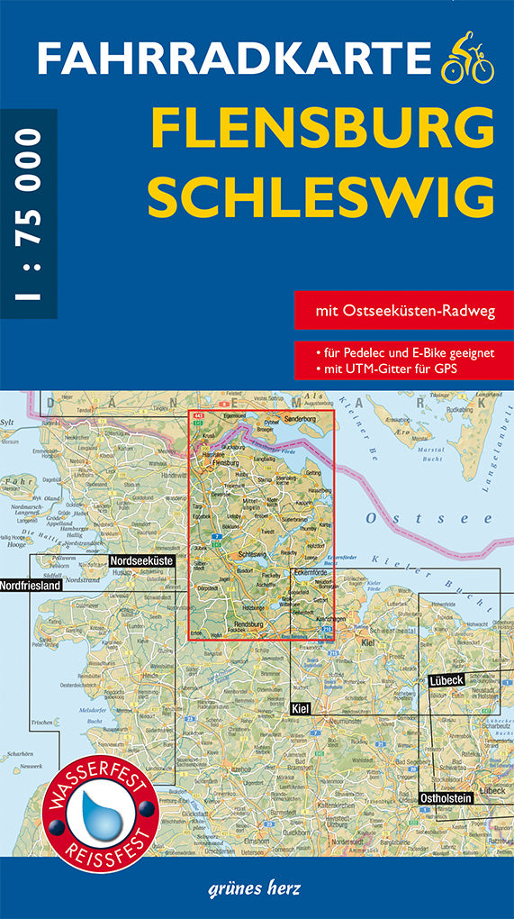 Flensburg, Schleswig 1:75.000 - Fahrradkarte Grünes Herz