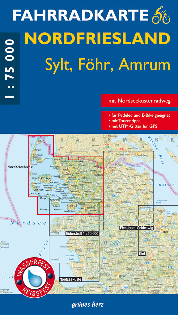 Nordfriesland, Sylt, Föhr, Amrum 1:75.000 - Fahrradkarte