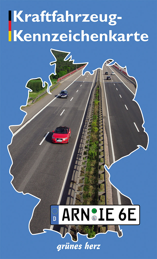 Kraftfahrzeug-Kennzeichenkarte Deutschland - Grünes Herz