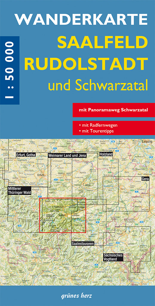 Wanderkarte Saalfeld, Rudolstadt und Schwarzatal - 1:50.000