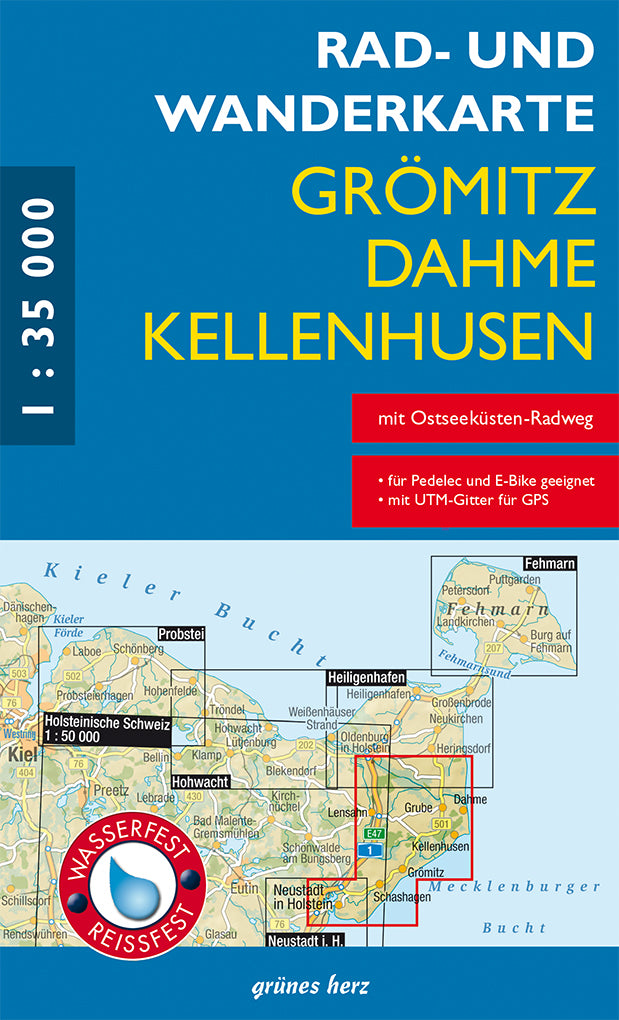 Grömitz, Dahme, Kellenhusen 1:35.000 - Rad- und Wanderkarte Grünes Herz