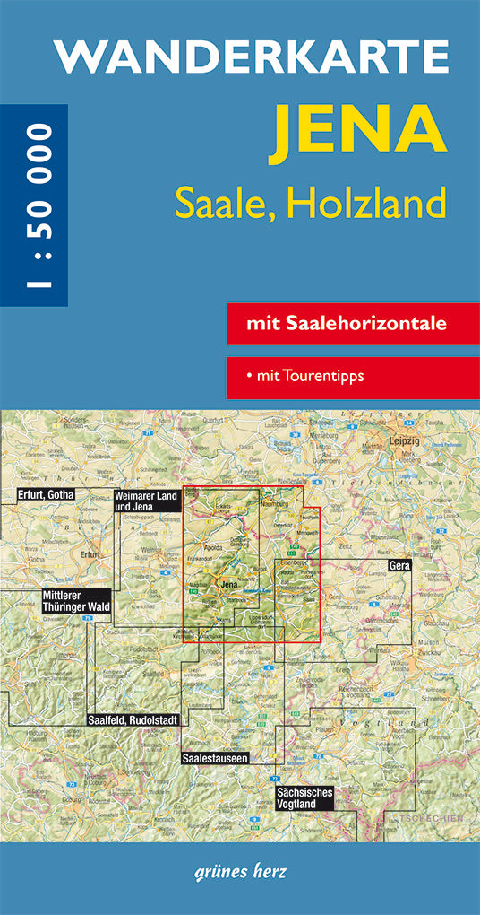 Jena, Saale, Holzland 1:50.000 - Wanderkarte Grünes Herz