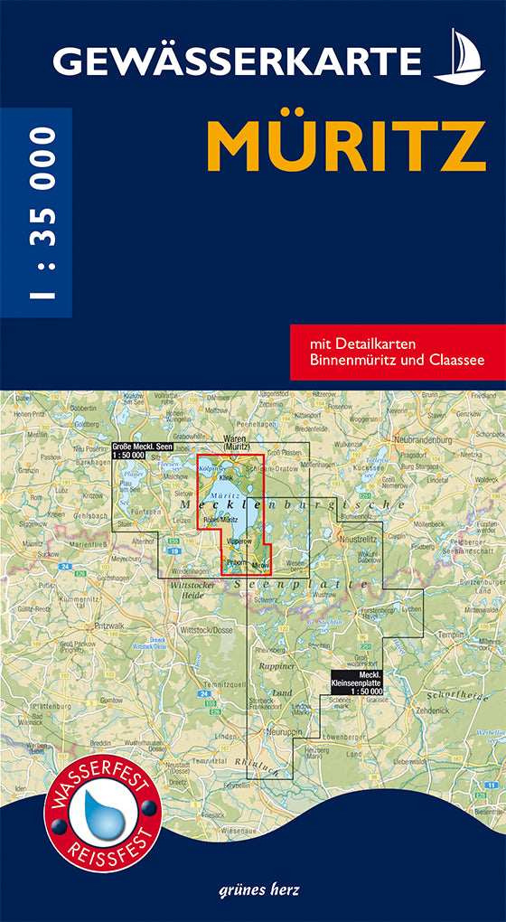 Müritz 1:35.000 - Gewässerkarte Grünes Herz