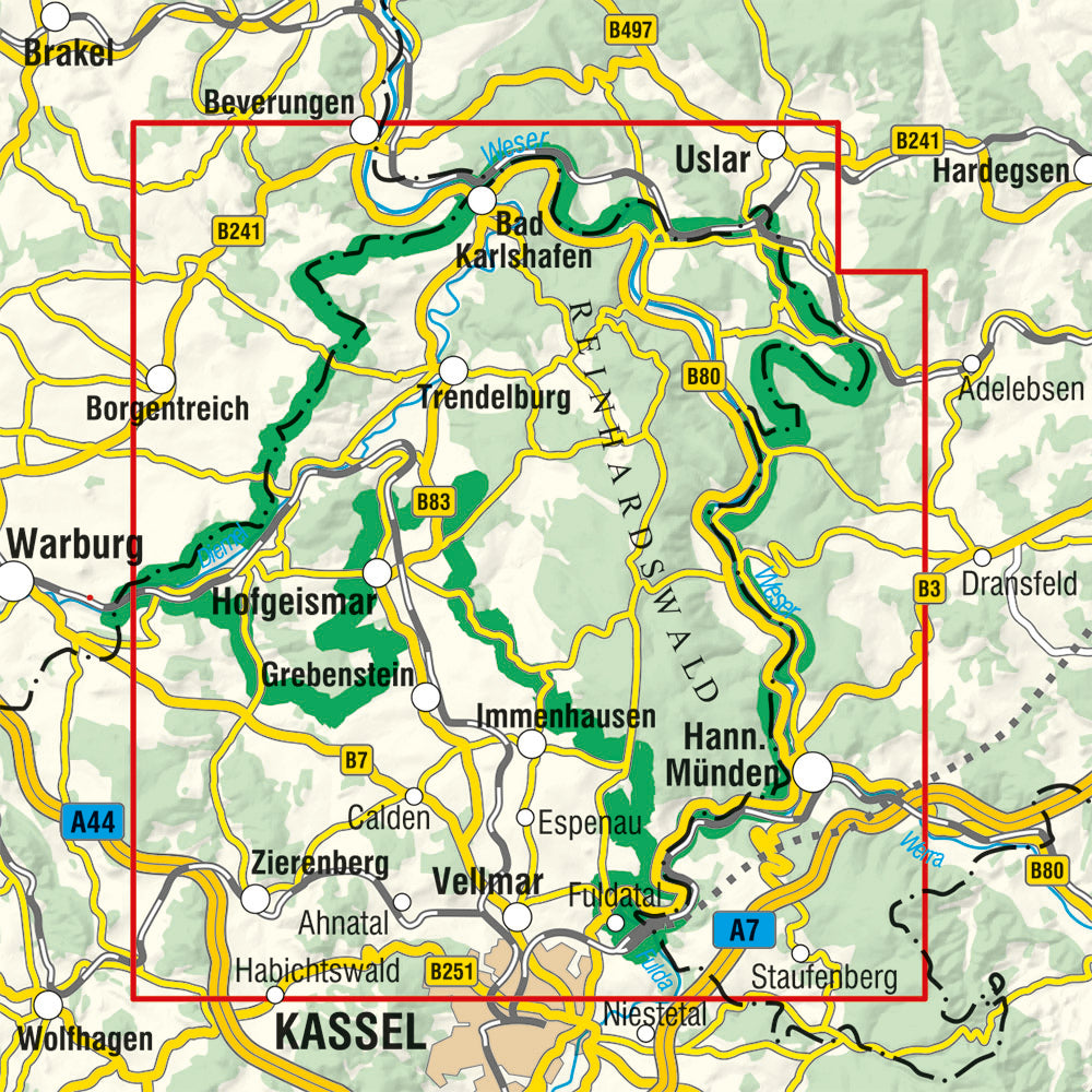 Reinhardswald 1:35.000 - Rad- und Wanderkarte